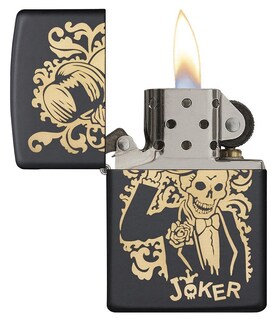 Foto 3 | Foto 3 | Tamaño De Bolsillo Zippo Joker Negro Mate Más Ligero - Venta Internacional.
