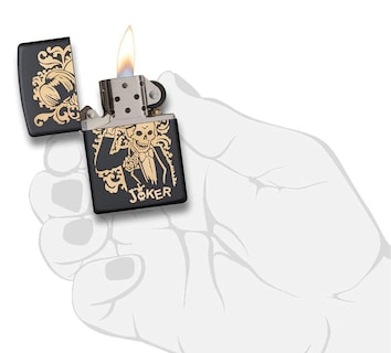 Foto 4 | Foto 4 | Tamaño De Bolsillo Zippo Joker Negro Mate Más Ligero - Venta Internacional.
