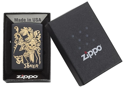 Foto 6 | Foto 6 | Tamaño De Bolsillo Zippo Joker Negro Mate Más Ligero - Venta Internacional.