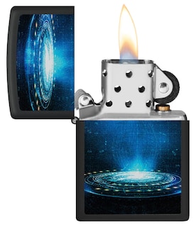 Foto 4 | Foto 4 | Mechero De Bolsillo Zippo Black Light Ufo Flame Design Black Mate - Venta Internacional