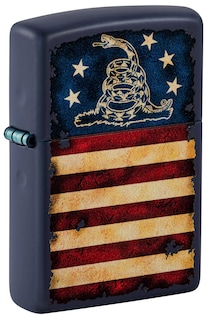 Foto 1 | Foto 1 | Mechero De Bolsillo Zippo Don't Tread On Me Con La Bandera De Ee. Uu., Color Azul Marino Mate - Venta Internacional.