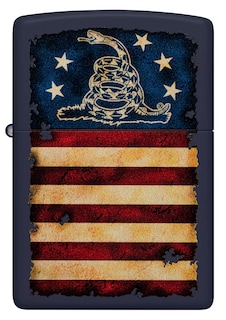 Foto 2 | Foto 2 | Mechero De Bolsillo Zippo Don't Tread On Me Con La Bandera De Ee. Uu., Color Azul Marino Mate - Venta Internacional.