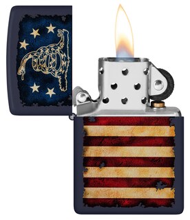 Foto 3 | Foto 3 | Mechero De Bolsillo Zippo Don't Tread On Me Con La Bandera De Ee. Uu., Color Azul Marino Mate - Venta Internacional.