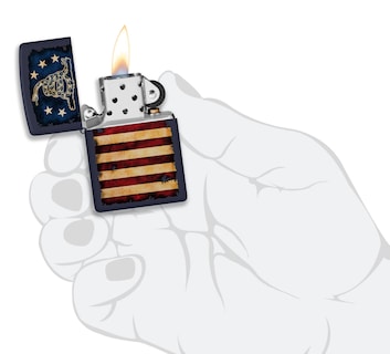 Foto 5 | Foto 5 | Mechero De Bolsillo Zippo Don't Tread On Me Con La Bandera De Ee. Uu., Color Azul Marino Mate - Venta Internacional.