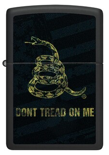 Foto 2 | Foto 2 | Mechero De Bolsillo Zippo Don't Tread On Me Con Diseño De Serpiente Y Bandera, Color Negro - Venta Internacional.