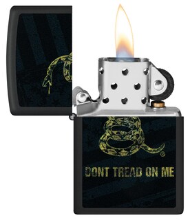 Foto 3 | Foto 3 | Mechero De Bolsillo Zippo Don't Tread On Me Con Diseño De Serpiente Y Bandera, Color Negro - Venta Internacional.