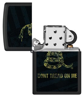 Foto 4 | Foto 4 | Mechero De Bolsillo Zippo Don't Tread On Me Con Diseño De Serpiente Y Bandera, Color Negro - Venta Internacional.