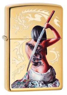 Foto 1 | Foto 1 | Mechero De Bolsillo Zippo Mazzi Dragon Girl A Prueba De Viento - Venta Internacional.