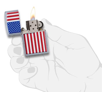 Foto 5 | Foto 5 | Bolsillo Cromado Zippo Patriotic Street Más Ligero - Venta Internacional.