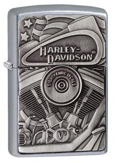 Foto 1 | Foto 1 | Emblema De Bandera Zippo Harley-davidson Motor Más Ligero Cromado - Venta Internacional.