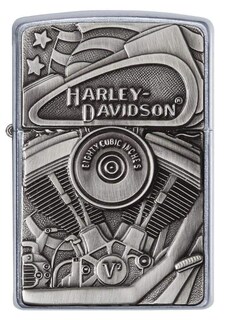 Foto 2 | Foto 2 | Emblema De Bandera Zippo Harley-davidson Motor Más Ligero Cromado - Venta Internacional.