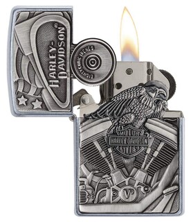 Foto 3 | Foto 3 | Emblema De Bandera Zippo Harley-davidson Motor Más Ligero Cromado - Venta Internacional.