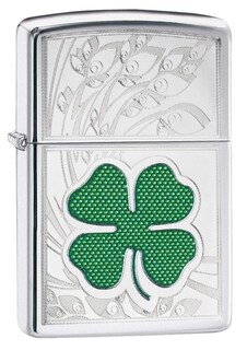 Foto 1 | Foto 1 | Mechero De Bolsillo Zippo Clover Design Cromado Muy Pulido - Venta Internacional.