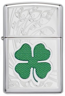 Foto 2 | Foto 2 | Mechero De Bolsillo Zippo Clover Design Cromado Muy Pulido - Venta Internacional.