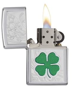 Foto 4 | Foto 4 | Mechero De Bolsillo Zippo Clover Design Cromado Muy Pulido - Venta Internacional.