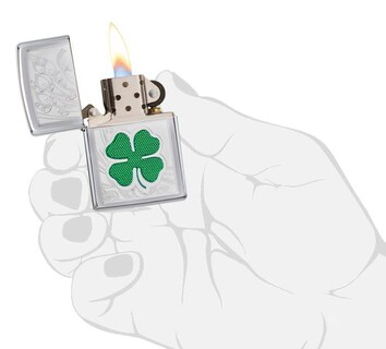 Foto 5 | Foto 5 | Mechero De Bolsillo Zippo Clover Design Cromado Muy Pulido - Venta Internacional.