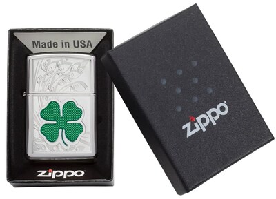 Foto 7 | Foto 7 | Mechero De Bolsillo Zippo Clover Design Cromado Muy Pulido - Venta Internacional.