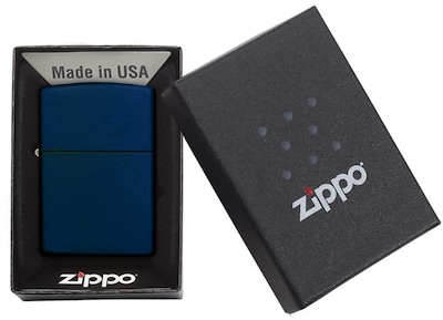 Foto 6 | Foto 6 | Mechero De Bolsillo Zippo Classic Azul Marino Mate Resistente Al Viento - Venta Internacional.
