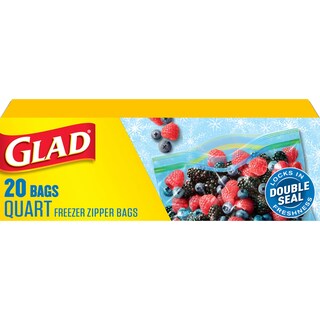 Foto 1 | Foto 1 | Bolsas De Plástico Glad Con Cierre Para Congelador, Almacenamiento De Un Cuarto De Galón, 20 Unidades - Venta Internacional.