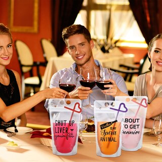 Foto 6 | Foto 6 | Bolsas Para Bebidas Patelai, 24 Unidades Con 24 Pajitas, 400 — 450 Ml, Color Negro - Venta Internacional.