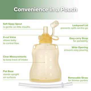 Foto 4 | Foto 4 | Bolsa Reutilizable Para Comida Para Bebés Haakaa, 130 Ml, Paquete De 2, Color Amarillo - Venta Internacional.