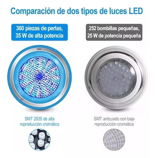 Foto 2 | Foto 2 | Luz Led Para Piscina 12v 24w Rgb Con Control Remoto Azul Plata