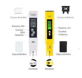 Foto 2 | Foto 2 | Medidor de PH Digital + Calibración de Polvo Eo Safe Imports Esi-979-1 Amarillo