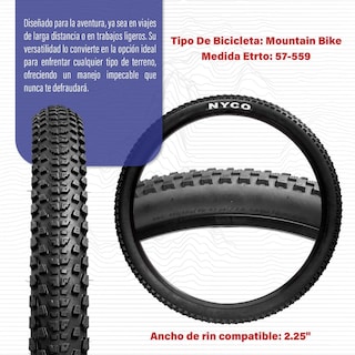 Foto 3 | Foto 3 | Llanta para Bicicleta Nyco 26 x 2.25 Hy188 26 Negro