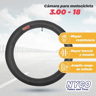 Foto 2 | Foto 2 | Cámara de Llanta para Motocicleta Nyco 3.00x18 Tr4 color Negro