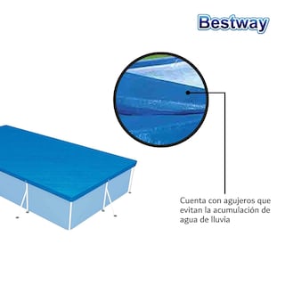 Foto 4 | Foto 4 | Cubierta Cobertor de Piscina Alberca Rectangular 4m Bestway color Azul