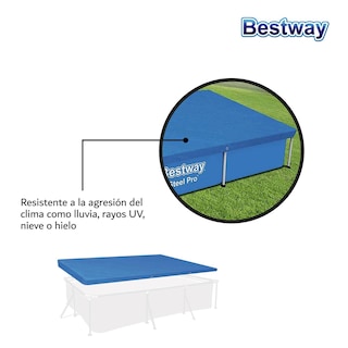 Foto 6 | Foto 6 | Cubierta Cobertor de Piscina Alberca Rectangular 4m Bestway color Azul