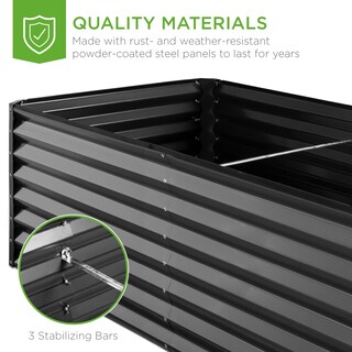 Foto 5 | Foto 5 | Cama De Jardín Elevada De Metal Para Exteriores Best Choice, 8 X 4 X 2 Pies, Gris - Venta Internacional.