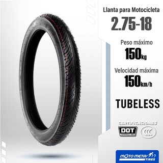 Foto 2 | Foto 2 | Llanta para Moto 2.75-18 Tubeless Motometa