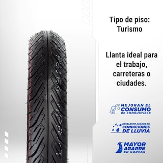 Foto 3 | Foto 3 | Llanta para Moto 2.75-18 Tubeless Motometa