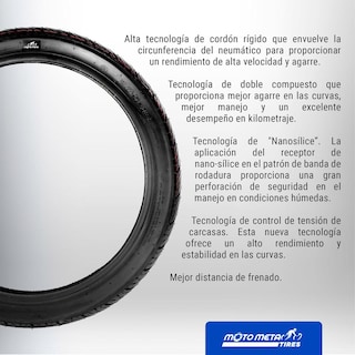 Foto 4 | Foto 4 | Llanta para Moto 2.75-18 Tubeless Motometa