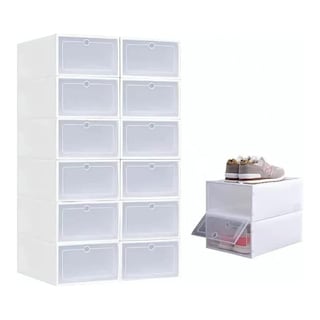 Foto 1 | Foto 1 | Kit de 12 Cajas Organizadoras Practiksa Blancas Apilables para Calzado