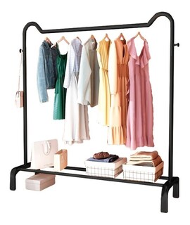 Foto 1 | Foto 1 | Practiksa Perchero Rack Metálico Reforzado Con Zapatera Para Ropa 100 Cm Color Negro