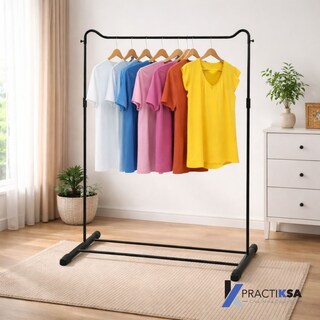 Foto 5 | Foto 5 | Perchero Practiksa Negro Rack Metálico Reforzado con Zapatera 70 cm Negro