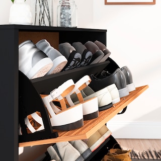 Foto 6 | Foto 6 | Zapatera Playcon OZAP2TZ Marrón con Negro Texturizada 60 X 81 cm
