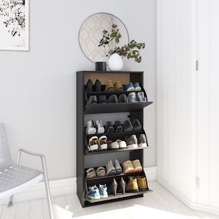 Foto 6 | Foto 6 | Zapatera Organizador Playcon 60 X 81 cm Tablero Liso Negro