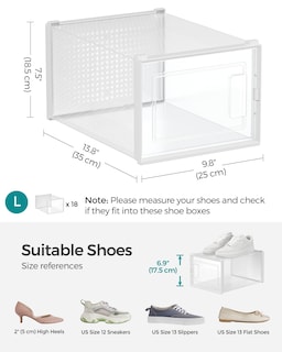 Foto 5 | Foto 5 | Organizadores Para Guardar Zapatos Songmics, Paquete De 18, Transparentes