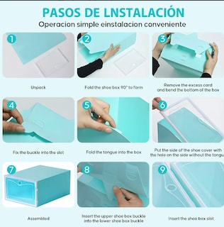 Foto 4 | Foto 4 | Zapatera de Cajas Apilables de Plástico Xtellar Azul 12 Piezas