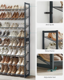 Foto 4 | Foto 4 | Organizador De Zapatos De Metal, 8 Niveles, De Shoe Rack Songmics, 32 A 40 Pares - Venta Internacional.