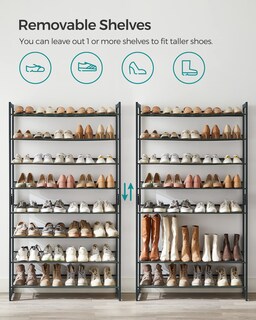 Foto 7 | Foto 7 | Organizador De Zapatos De Metal, 8 Niveles, De Shoe Rack Songmics, 32 A 40 Pares - Venta Internacional.