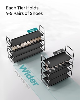 Foto 4 | Foto 4 | Zapatero Songmics De Tela No Tejida Con Estructura Metálica De 4 Niveles, Negro - Venta Internacional.