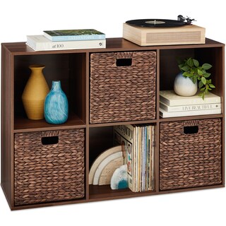 Foto 1 | Foto 1 | Organizador De Almacenamiento Best Choice Products, 6 Cubos, Color Nogal - Venta Internacional.
