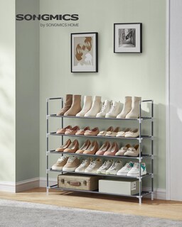 Foto 2 | Foto 2 | Zapatero Songmics, 5 Niveles, Estructura Metálica, Tela No Tejida, Gris - Venta Internacional.