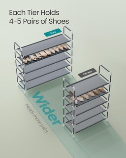Foto 3 | Foto 3 | Zapatero Songmics, 5 Niveles, Estructura Metálica, Tela No Tejida, Gris - Venta Internacional.