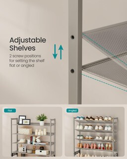 Foto 4 | Foto 4 | Zapatero Songmics De Metal De 8 Niveles Para 32 A 40 Pares De Capuchinos - Venta Internacional.