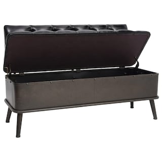 Foto 3 | Foto 3 | Banco De Almacenamiento Vidaxl De Piel Sintética Negra Con Respaldo - Venta Internacional.